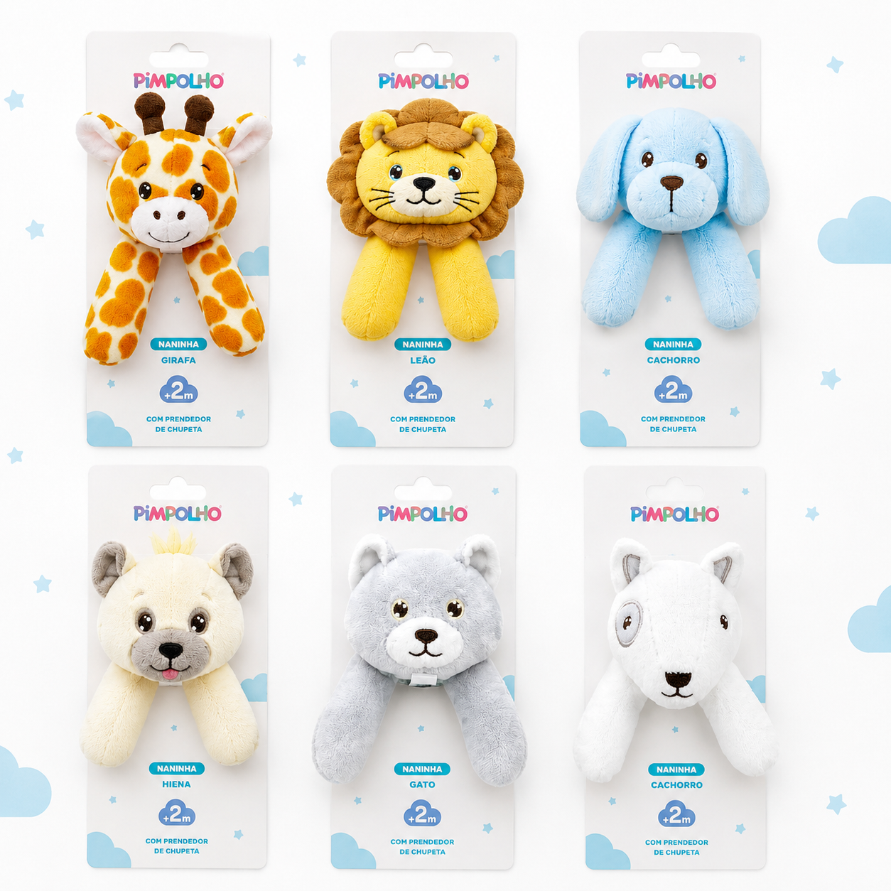 Naninha Infantil Pimpolho com Prendedor de Chupeta +2M Plush
