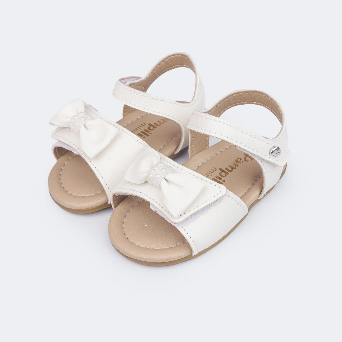 Sandália de Bebê Pampili Nana Laço com Pérolas