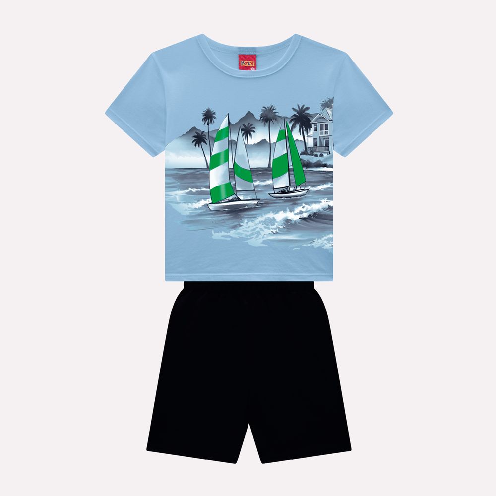 Conjunto Infantil Masculino Kyly Barcos no Mar