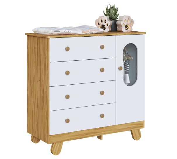 Cômoda Pingo Peroba com Janela 1 Porta