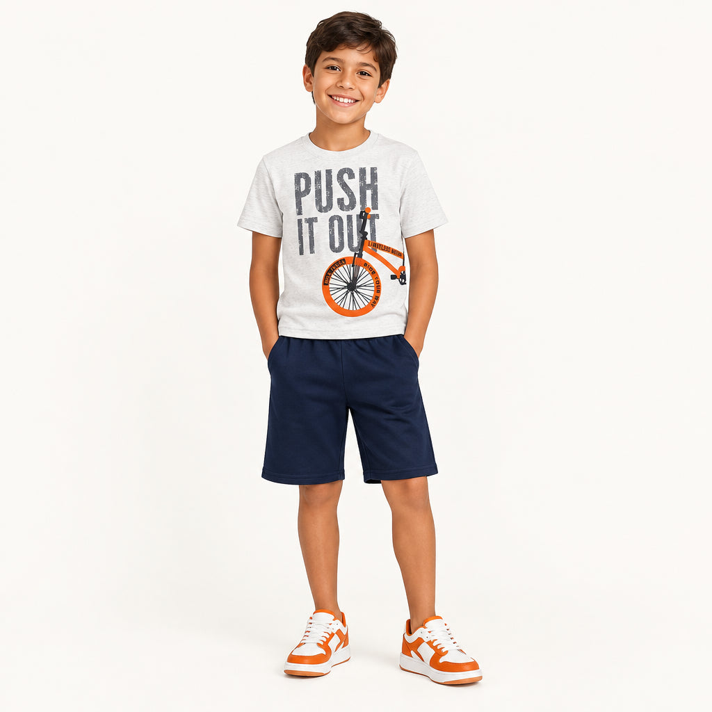 Conjunto Infantil Masculino Kyly T-Shirt Estampada e Calções
