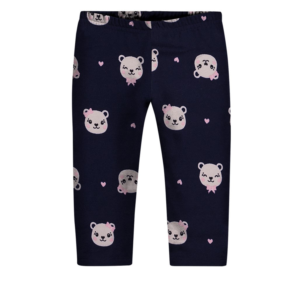 Conjunto Infantil Feminino Alakazoo Ursinha em Moletom e Molecotton com Aplique