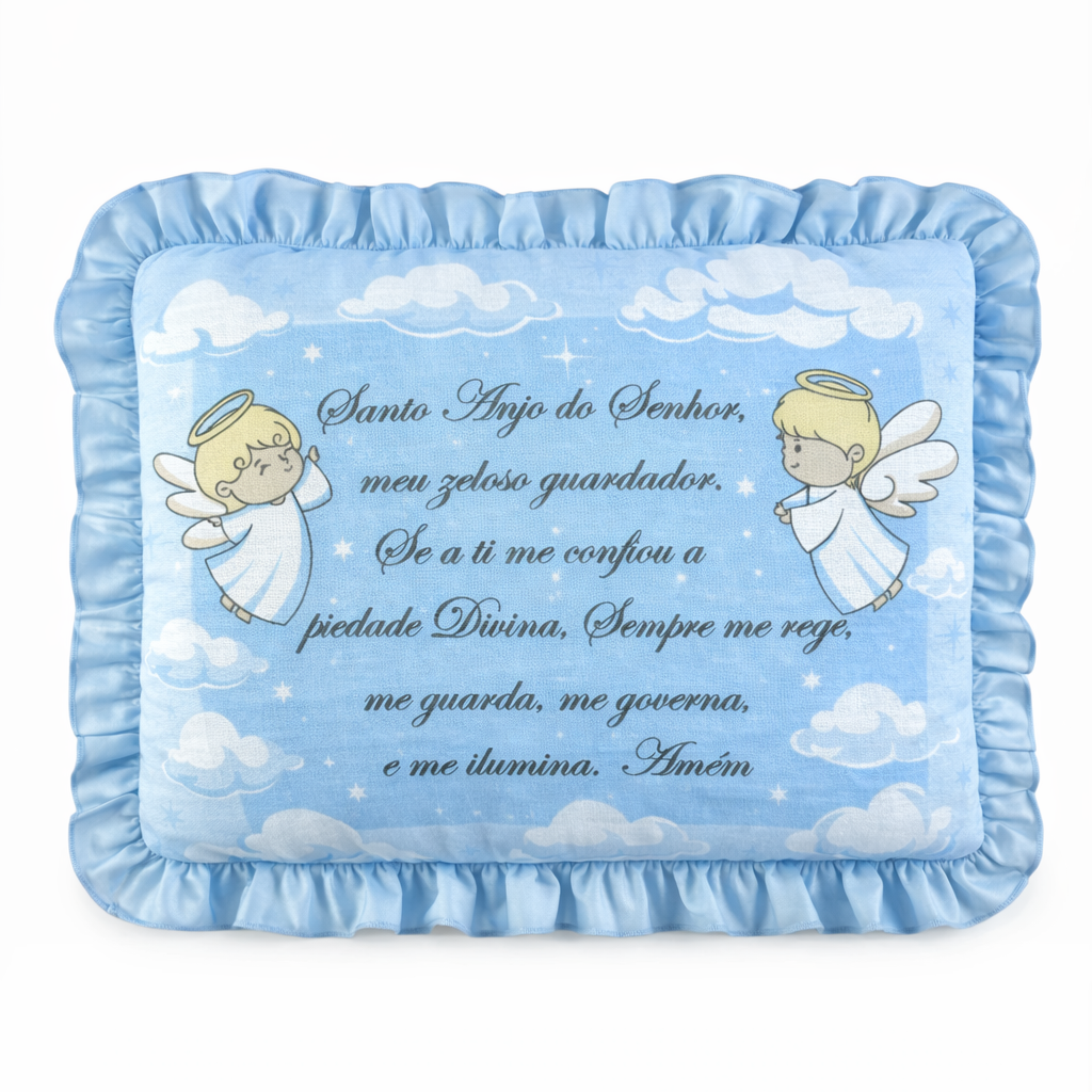 Travesseiro Cia do Neném Oração Anjo da Guarda Enxoval
