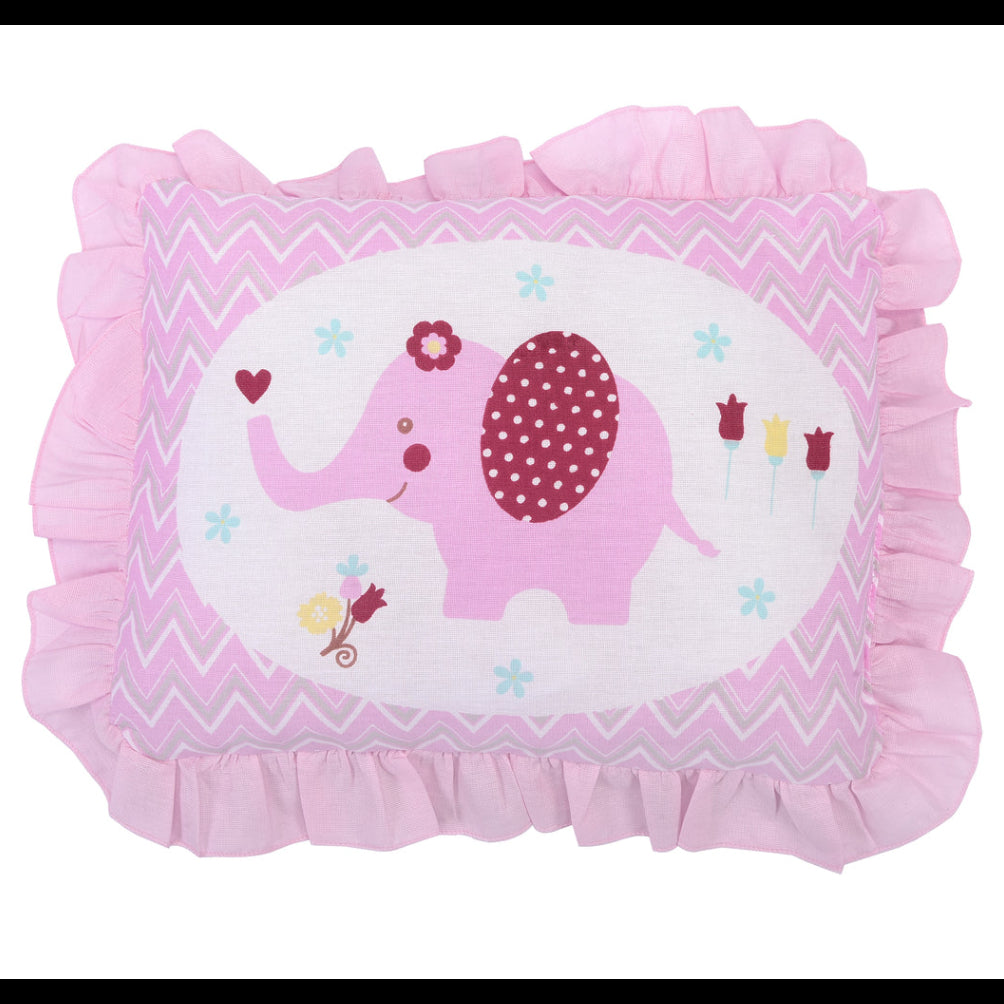 Travesseiro Dengo Estampado com Babados Enxoval 28x35cm