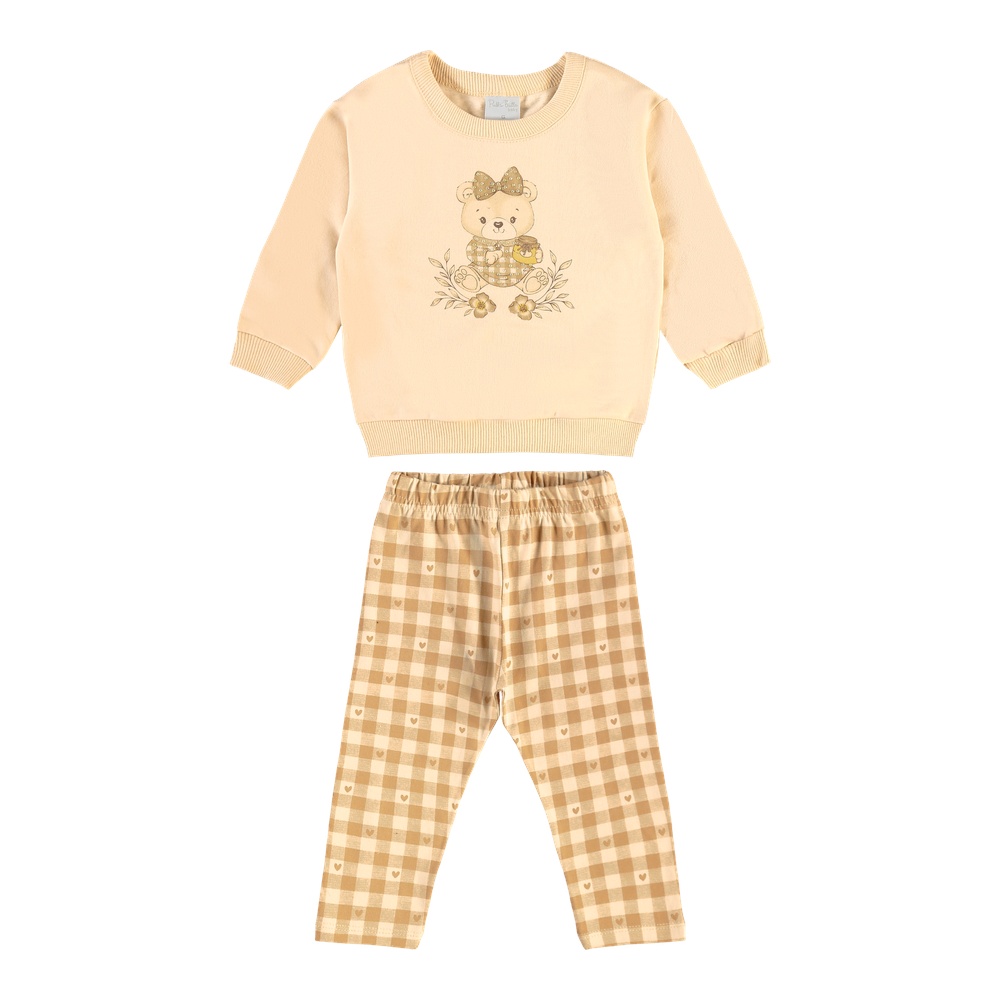 Conjunto Bebê Feminino Pulla Bulla Ursinha c/ Pote de Mel - Puro Aconchego e Doçura Clássica