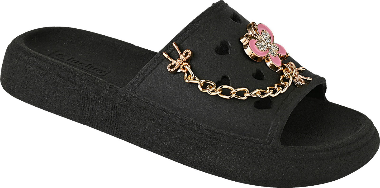 CHINELO SLIDE LUELUA LOVE BORBOLETA C/ PINS