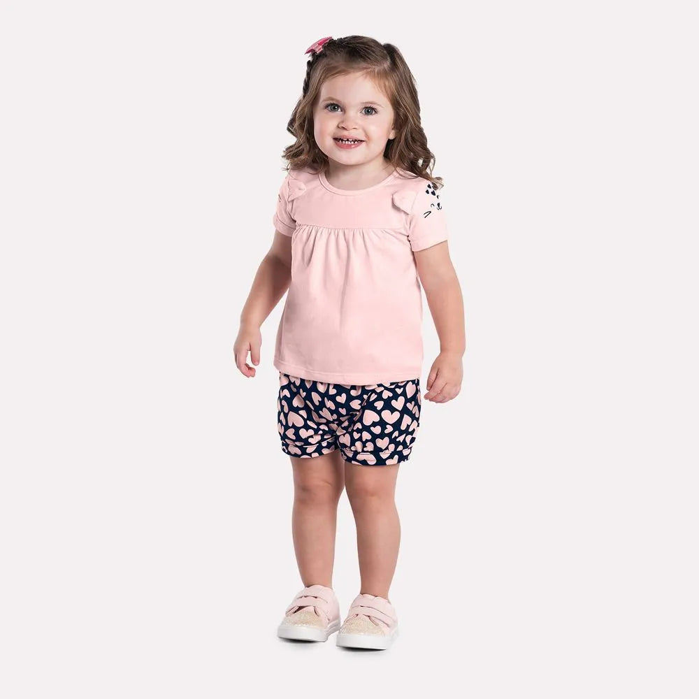 Conjunto Feminino Kyly Oncinha Corações