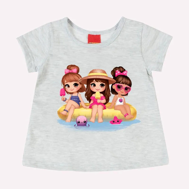 Conjunto Infantil Meninas Kyly Amiguinhas Fundo do Mar