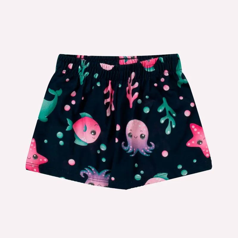 Conjunto Infantil Meninas Kyly Amiguinhas Fundo do Mar