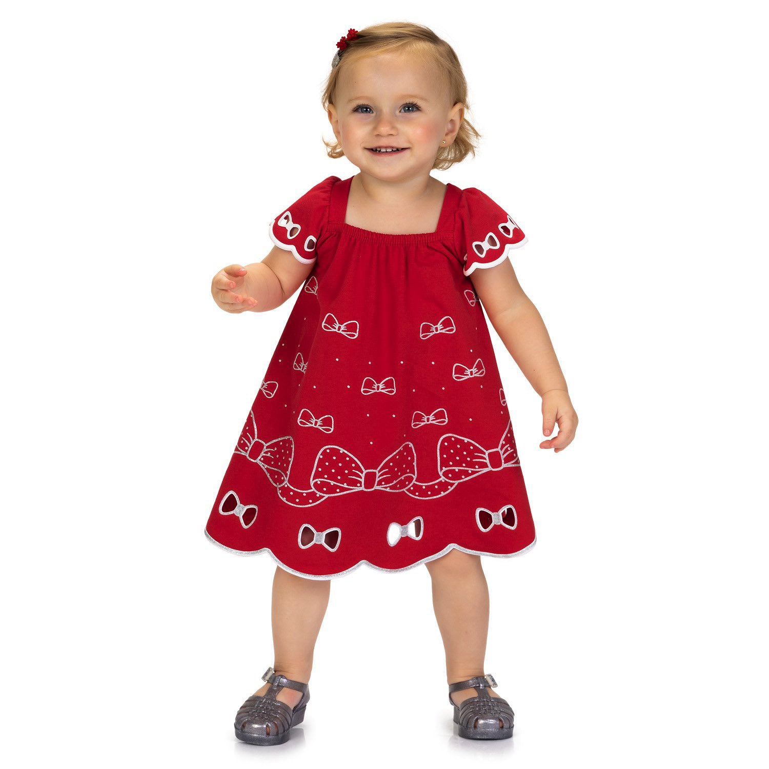 Vestido Infantil Kyly com Estampa de Laços
