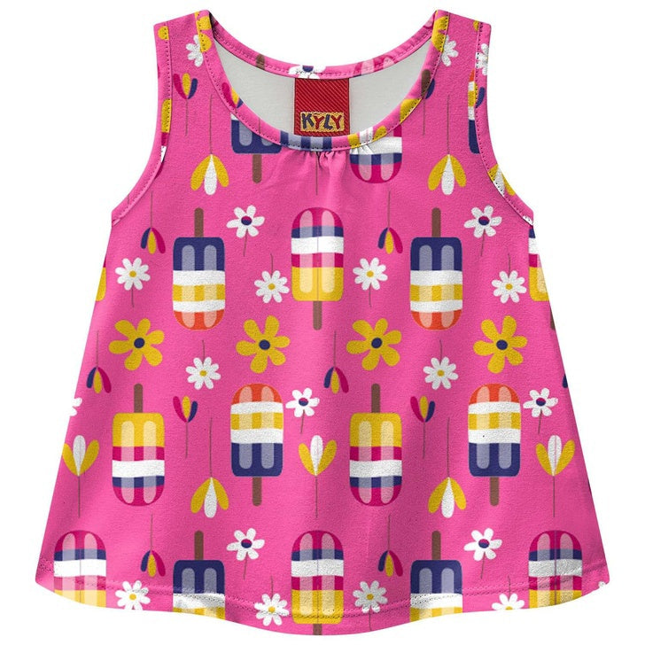 Conjunto Kyly Feminino Picolés e Flores