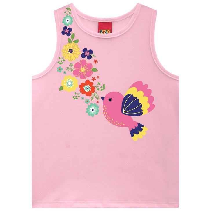 Conjunto Kyly Infantil Feminino Passarinha E Flores