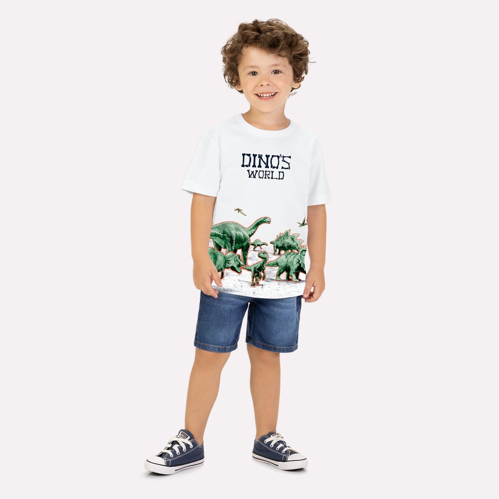 Camiseta Infantil Masculina Kyly Dinos World