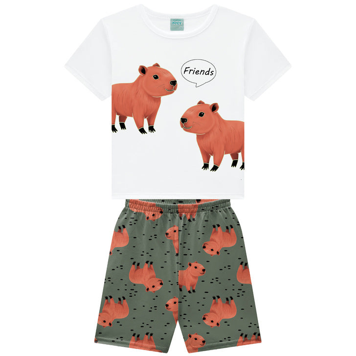 Pijama Kyly Infantil Menino Capivara Friends