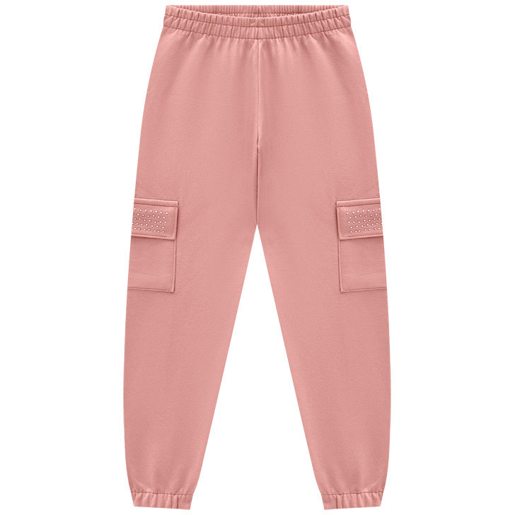 Conjunto Infantil Menina Kyly Moletom Peluciado Stories com Strass