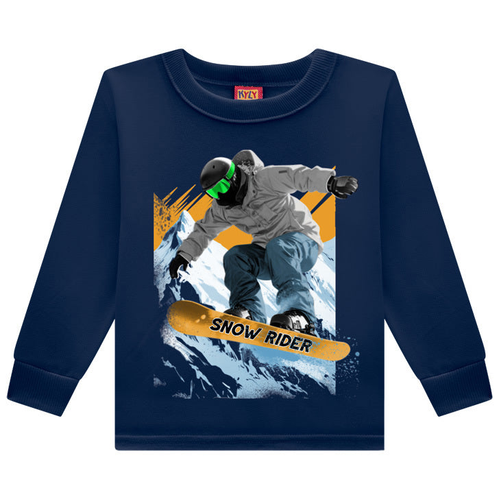 Conjunto Infantil Masculino Kyly Snow Rider em Moletom com Punho