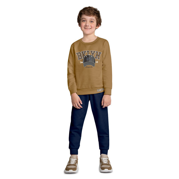 Conjunto Infantil Masculino Kyly Moletom BKLYN Team Club