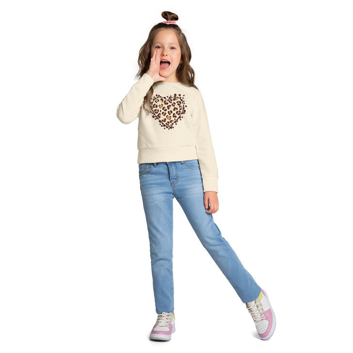 Cropped Infantil Feminino Kyly com Estampa Coração