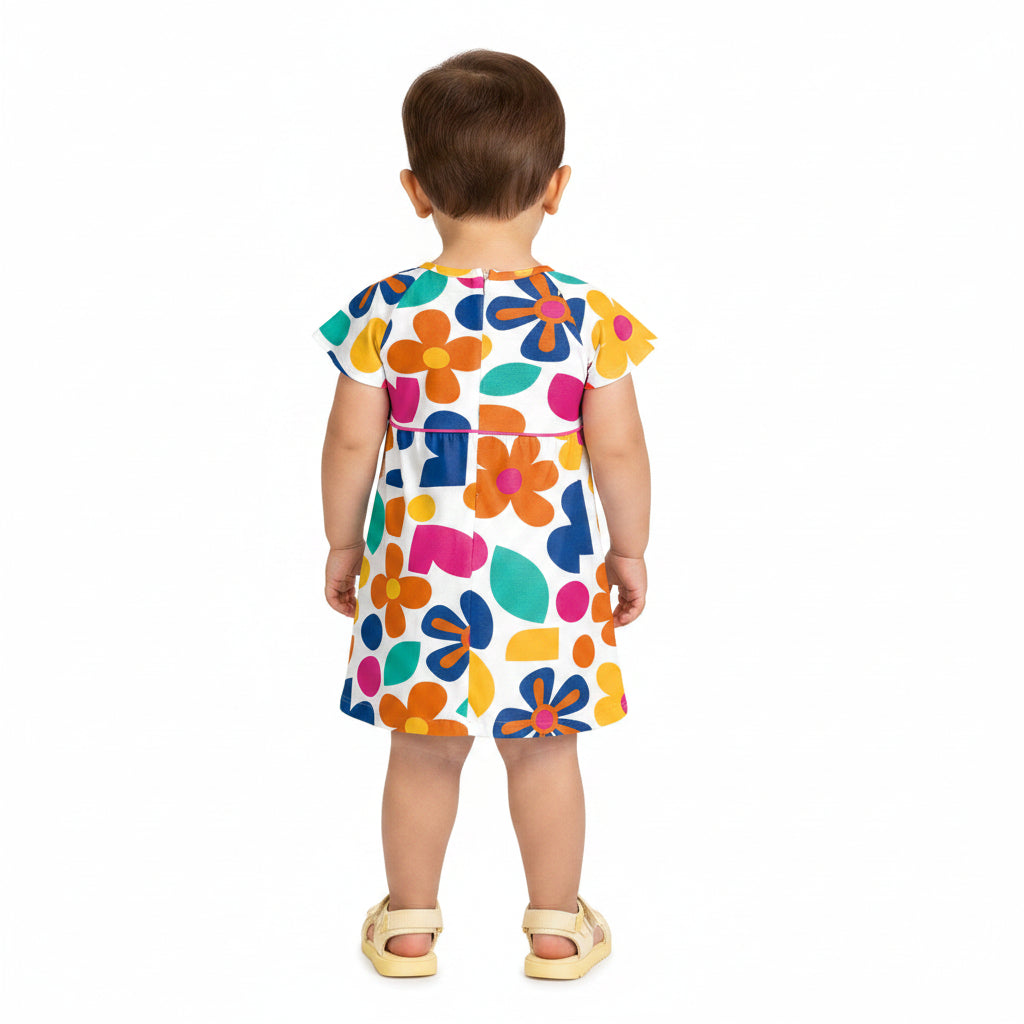 Vestido Infantil Feminino Kyly Floral Retrô Algodão