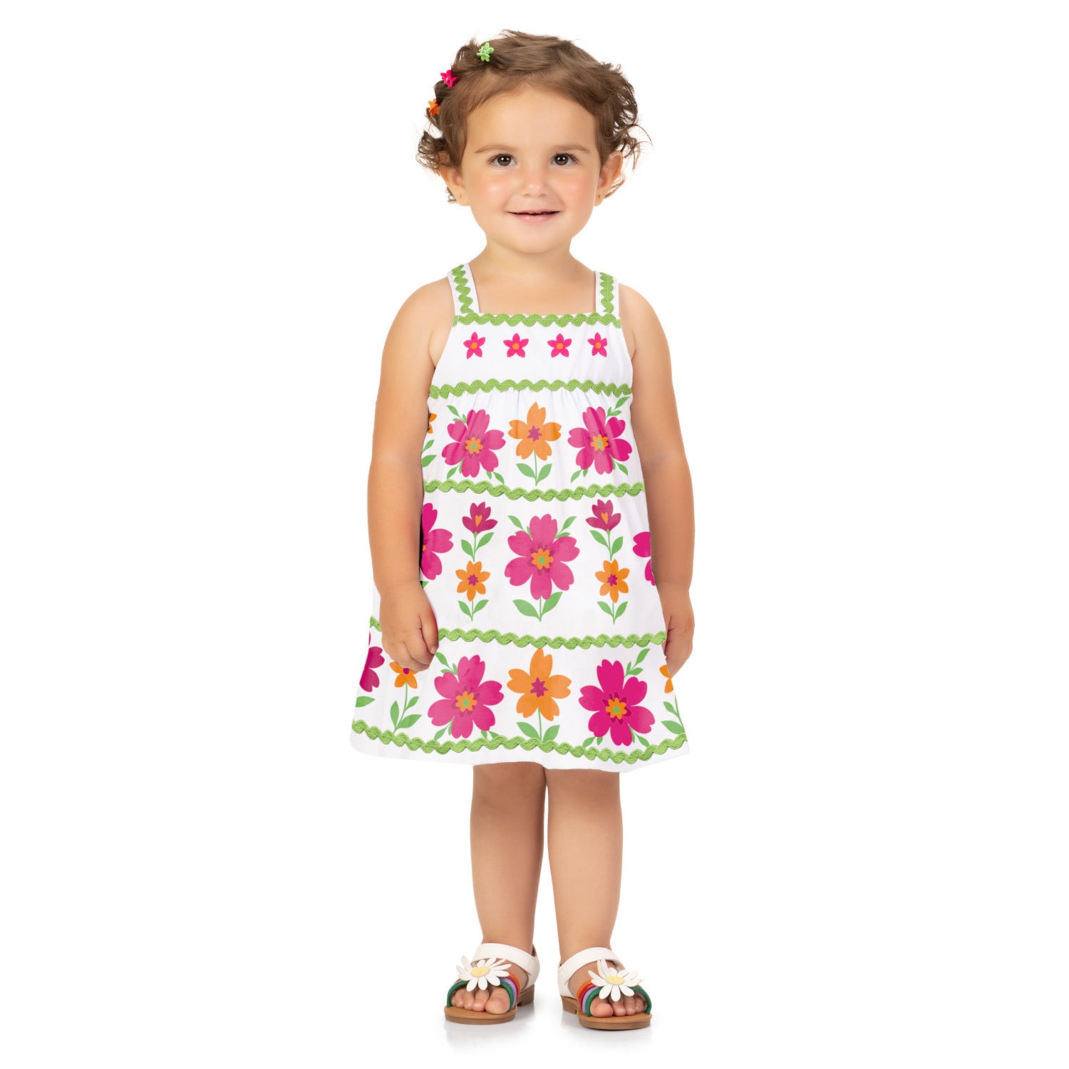 Vestido Infantil Feminino Kyly Floral com Sianinha