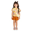 Conjunto Infantil Feminino Kyly Oncinha Florida Blusa e Short