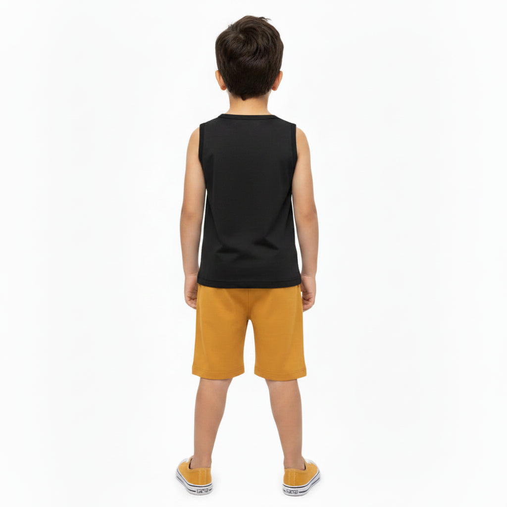 Conjunto Infantil Masculino Kyly Astronauta Galactic Solo Regata e Bermuda