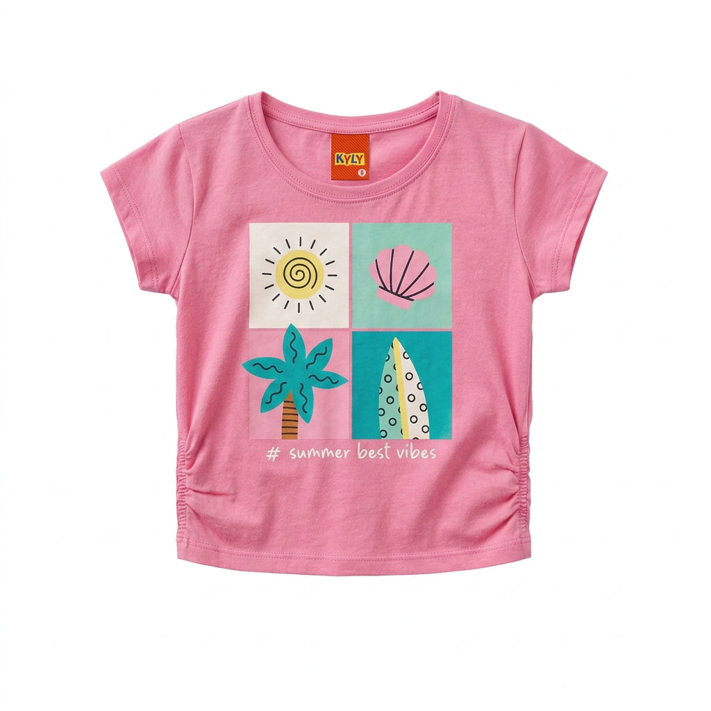 Conjunto Bebê Feminino Camiseta e Short Kyly Summer Best