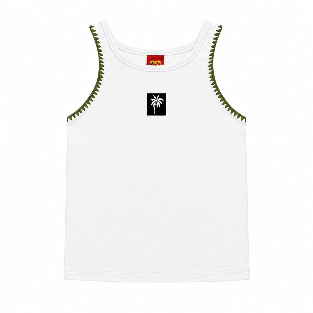 Conjunto Feminino Infantojuvenil Kyly Top e Short Estampa Tropical Coqueiro