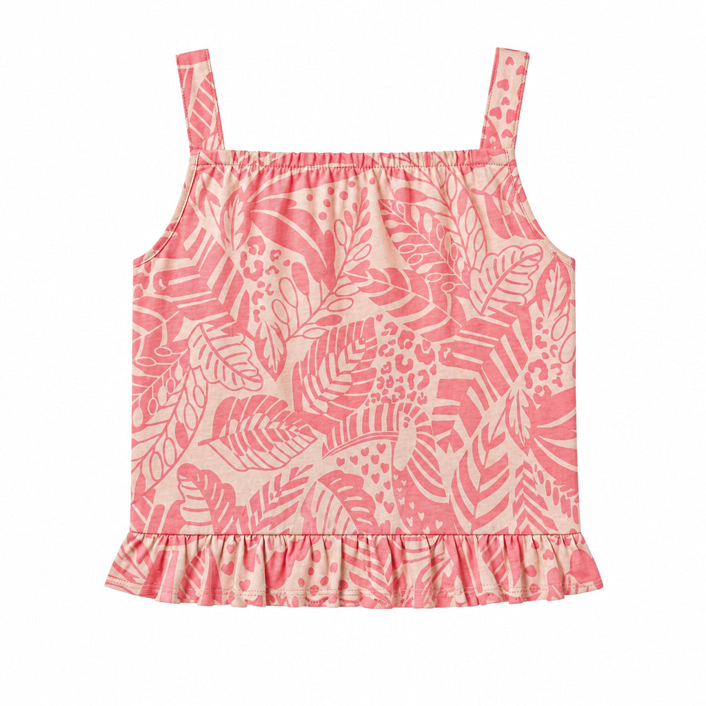 Conjunto Infanto-Juvenil Feminino Kyly Estampa Folhas