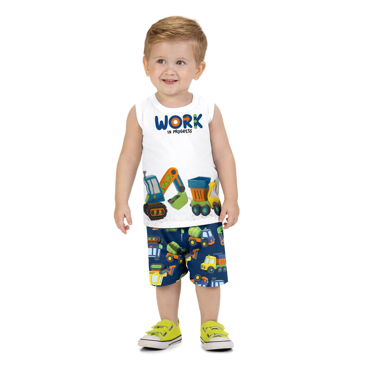 Conjunto Bebê Masculino Regata e Short Kyly Work In Progress