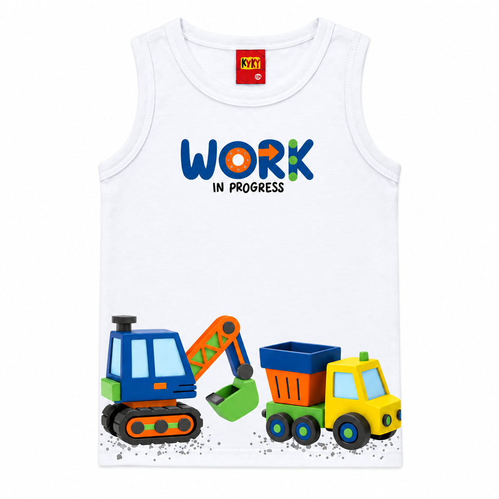 Conjunto Bebê Masculino Regata e Short Kyly Work In Progress
