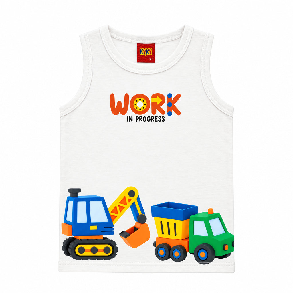 Conjunto Bebê Masculino Regata e Short Kyly Work In Progress