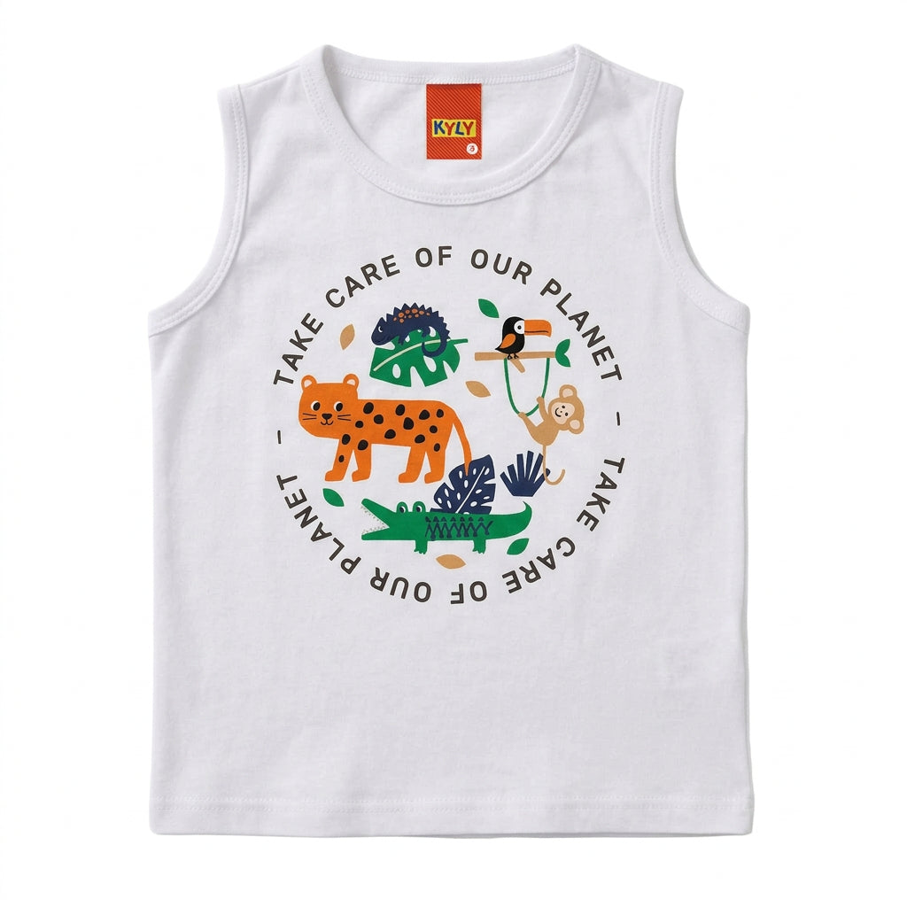 Conjunto Bebê Masculino Regata e Short Kyly Animais Planet