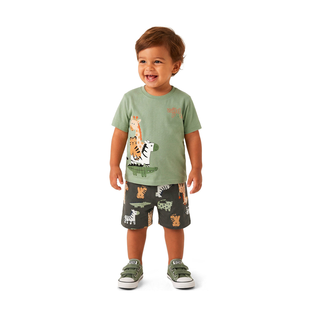 Conjunto Infantil Masculino Bebê Kyly Safari Wild Pets