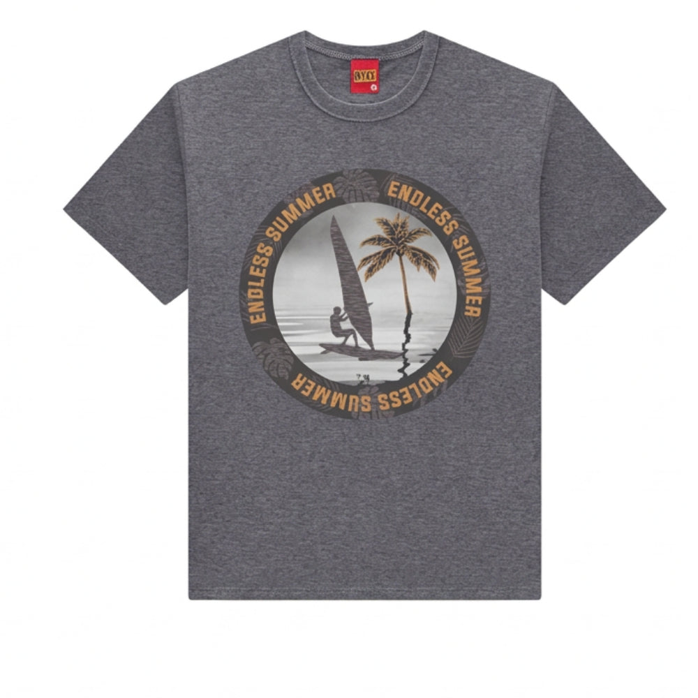 Conjunto Infantil Masculino Kyly Endless Summer Camiseta Meia Malha e Bermudinha
