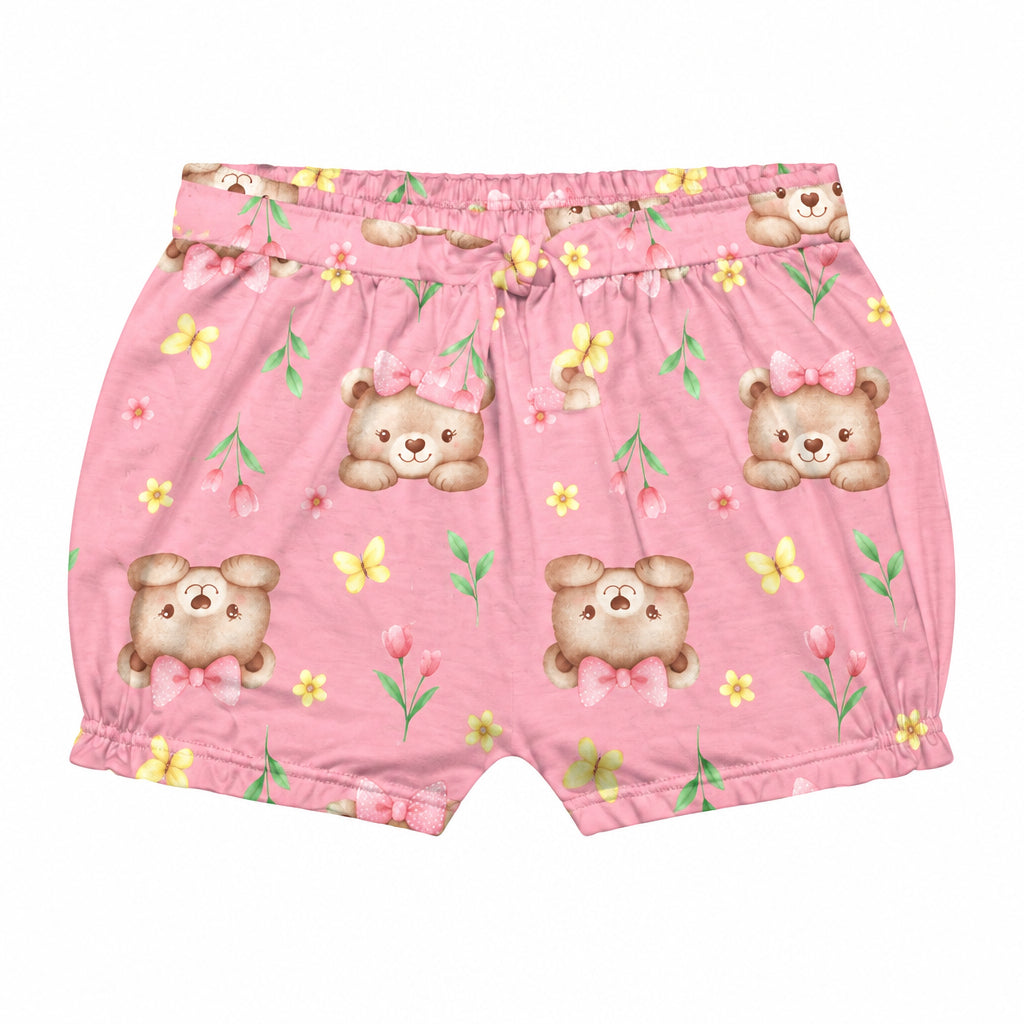Conjunto Feminino Kyly Bebê Ursinha e Borboletas Body e Tapa-Fraldas 