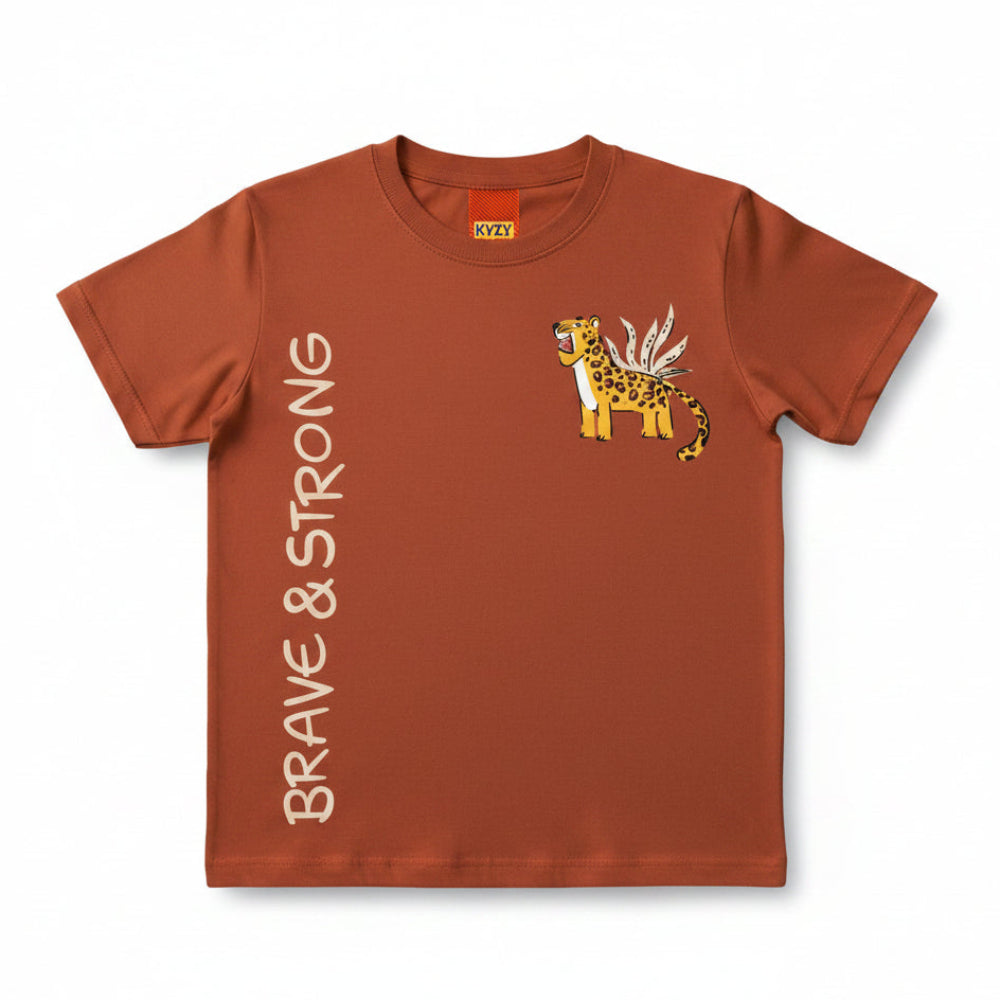 Conjunto Infantil Masculino Kyly Brave & Strong Camiseta e Bermuda Estampada