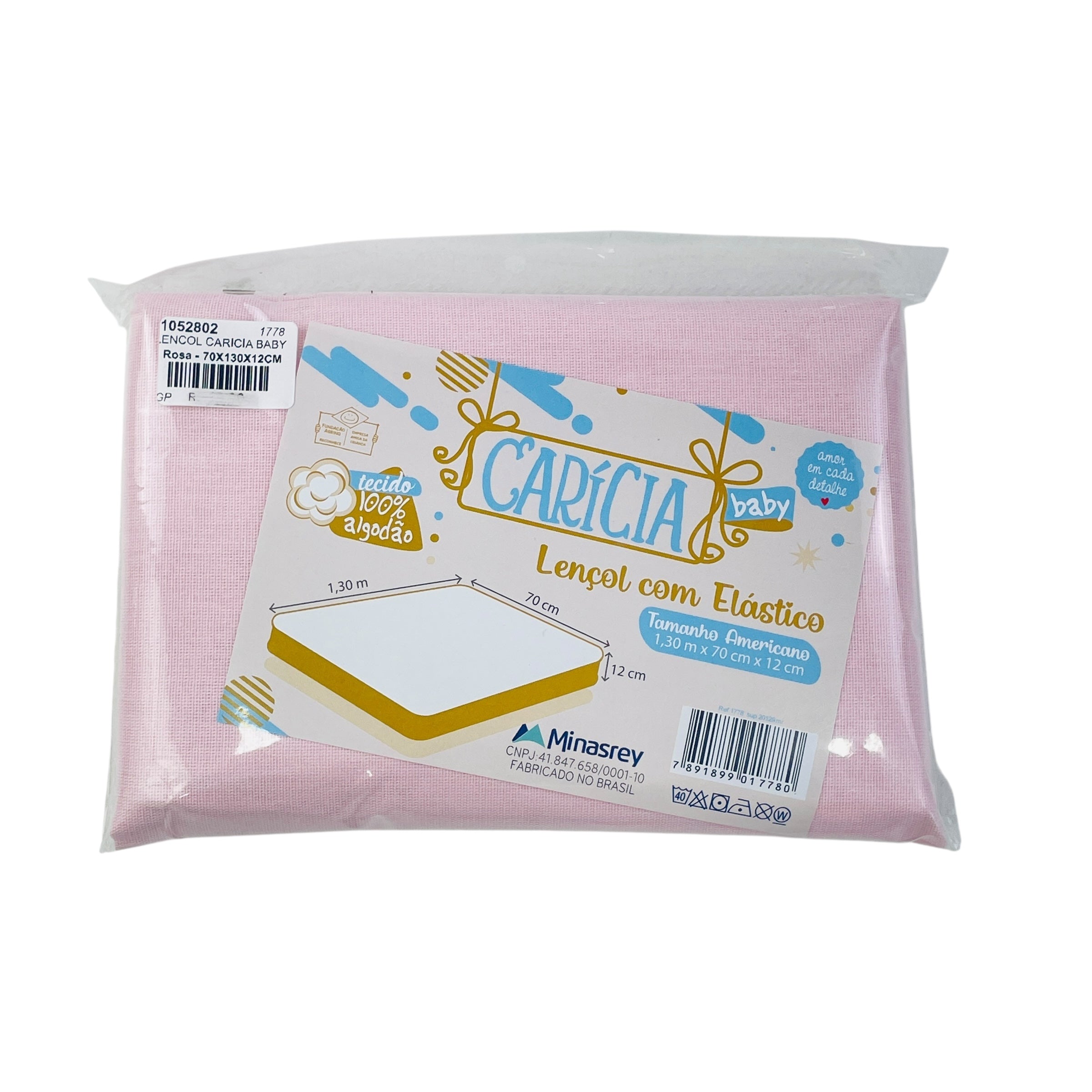 Lençol Caricia Baby Americano Com Elástico Liso