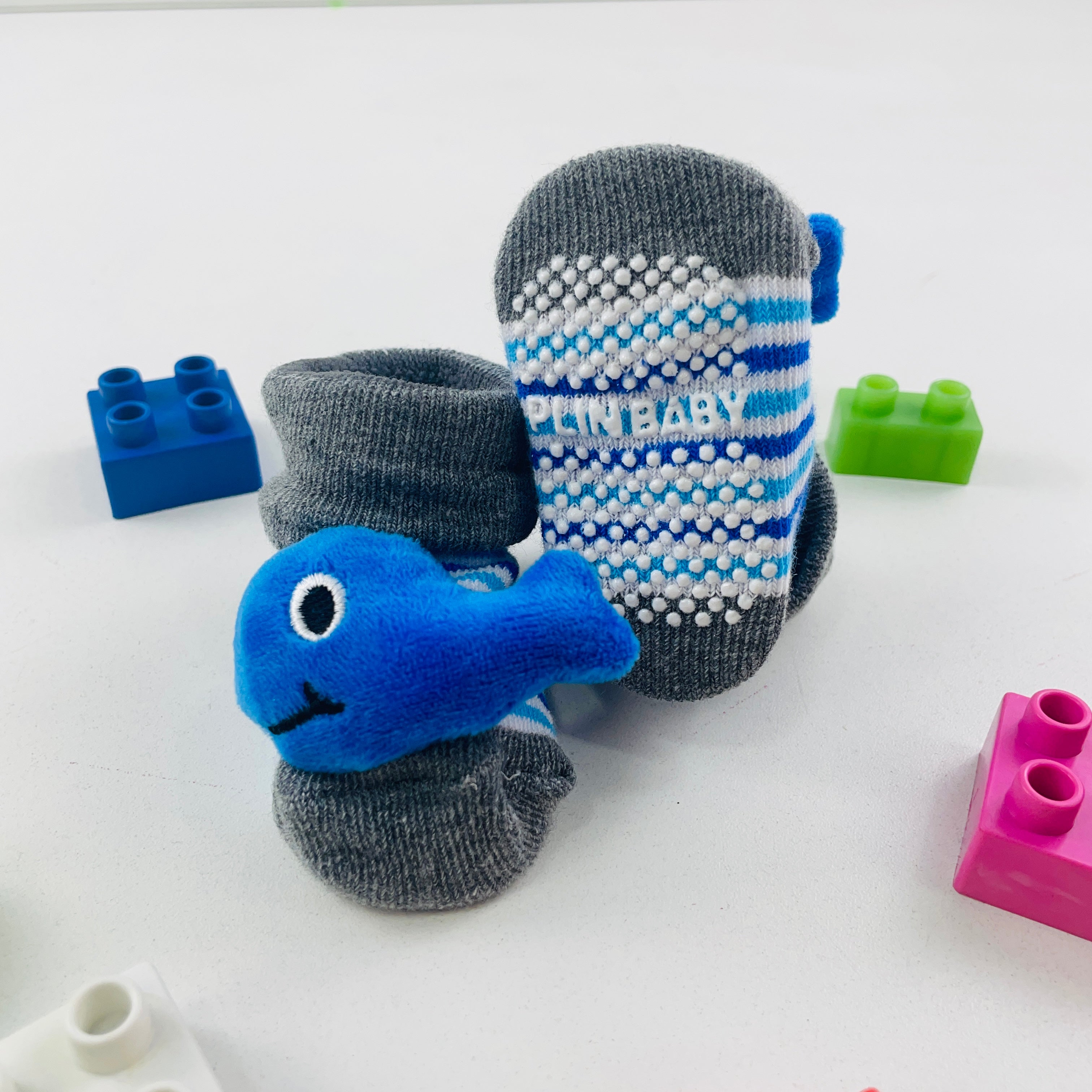 Meia Bichinhos Plin Baby Baleia Antiderrapante