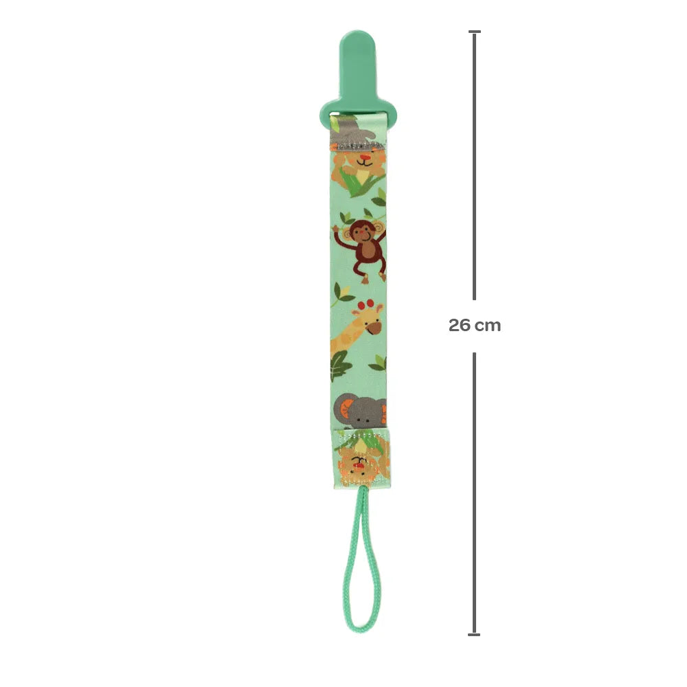 Prendedor de Chupeta Safari Buba Verde com Trava +3 Meses
