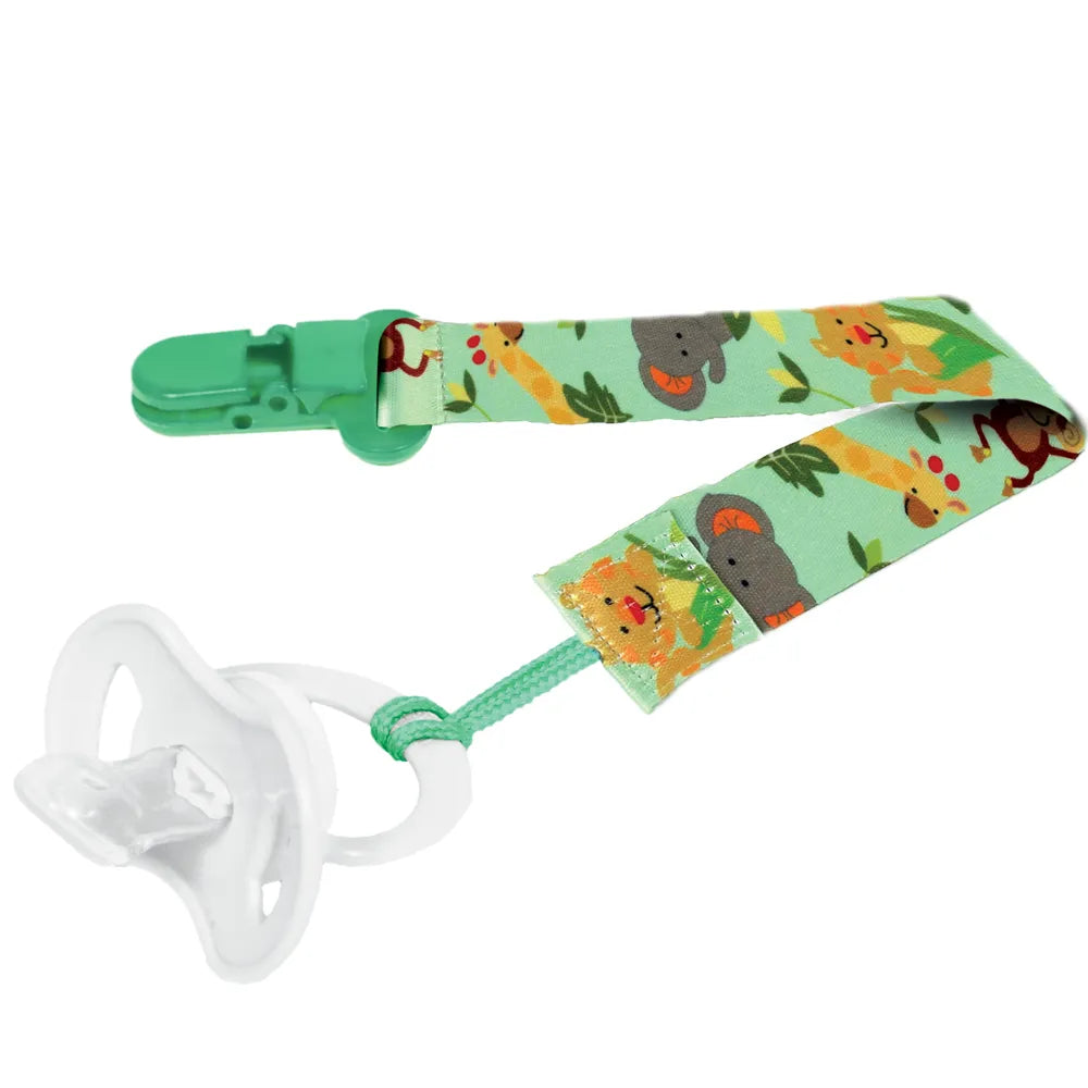 Prendedor de Chupeta Safari Buba Verde com Trava +3 Meses