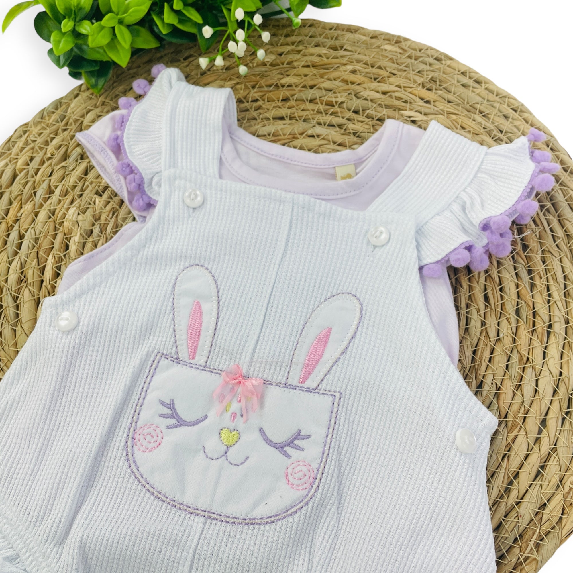 Conjunto Presente De Anjo Bebê Menina Romper Coelha