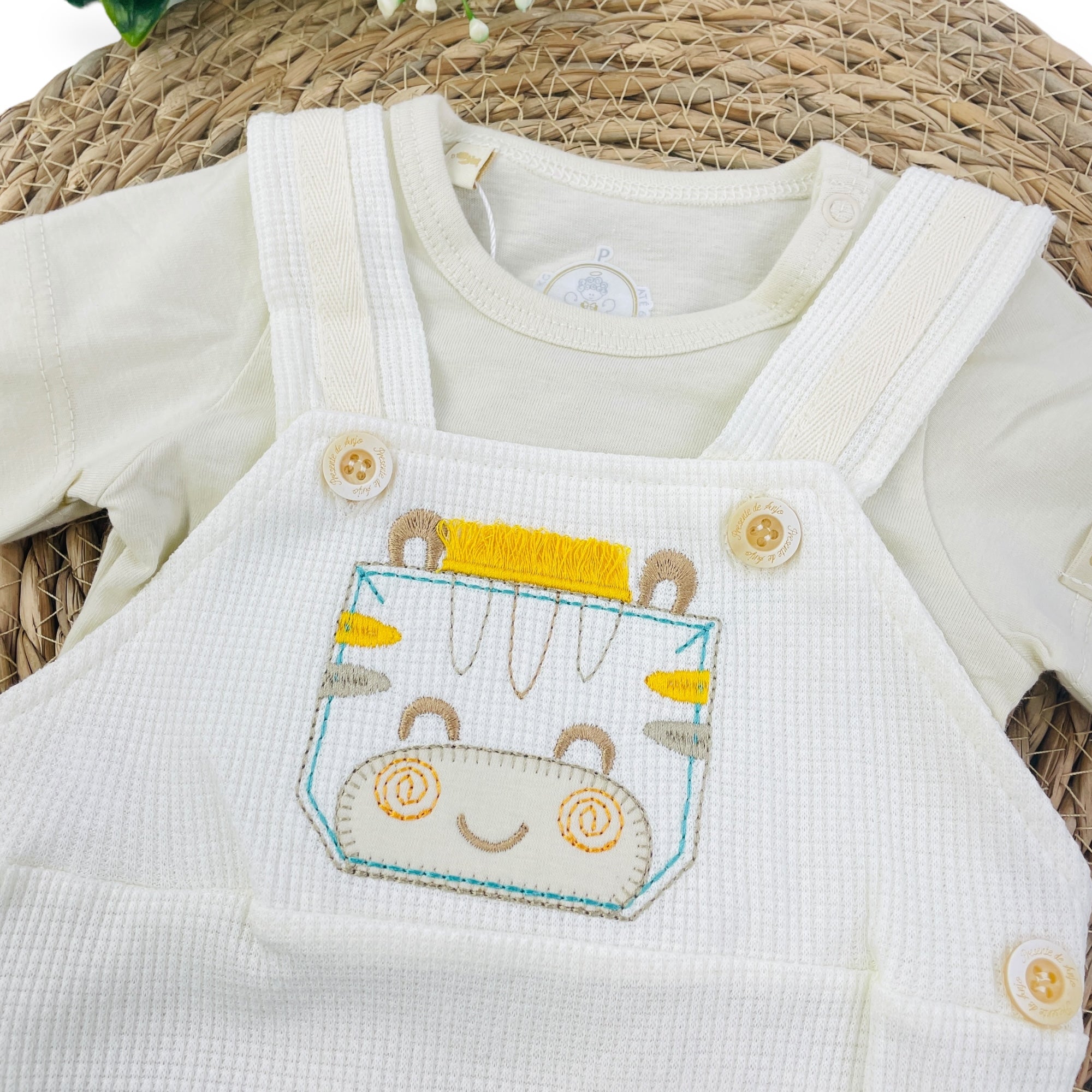 Conjunto Presente De Anjo Bebê Menino Romper Zebra