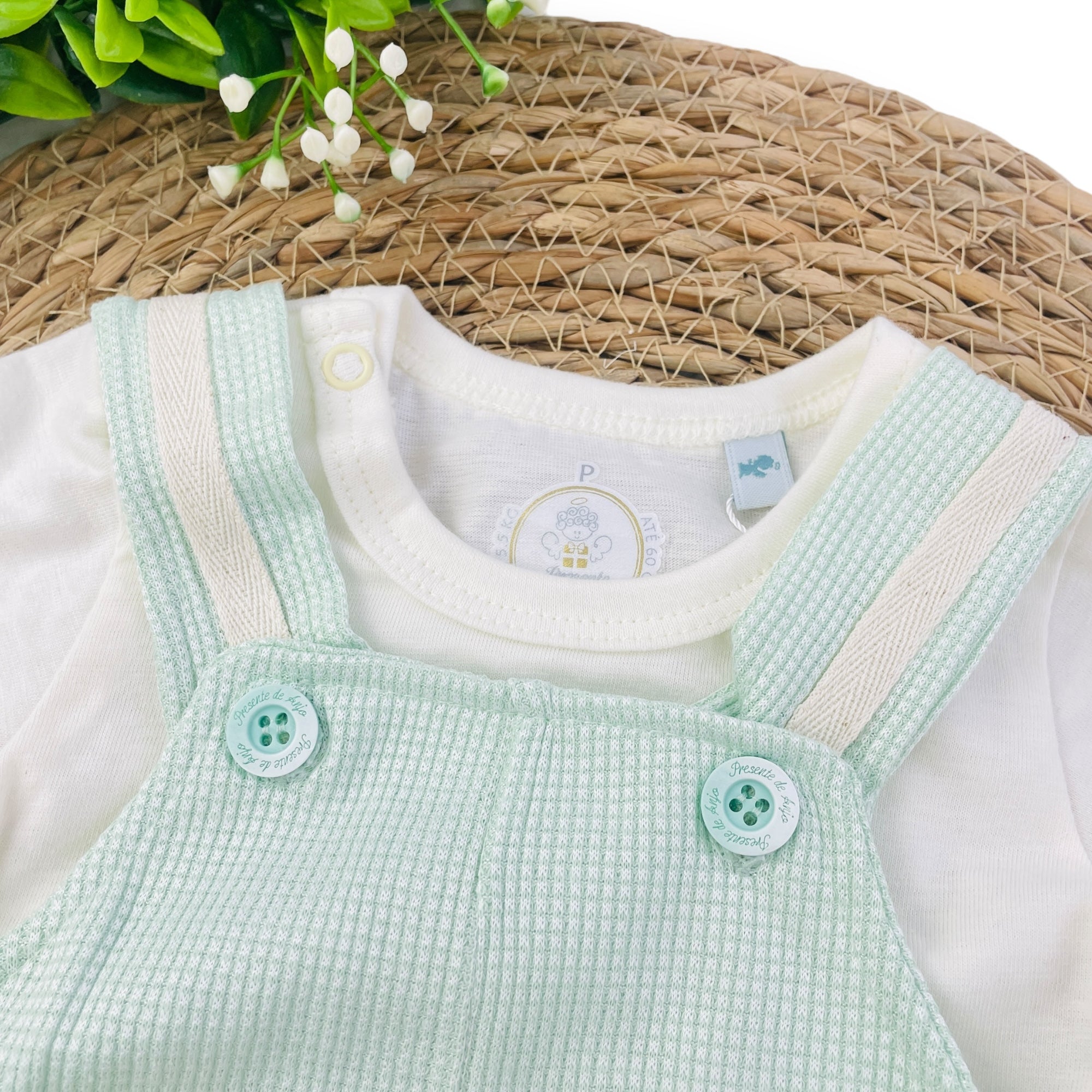 Conjunto Presente De Anjo Bebê Menino Romper Tigre