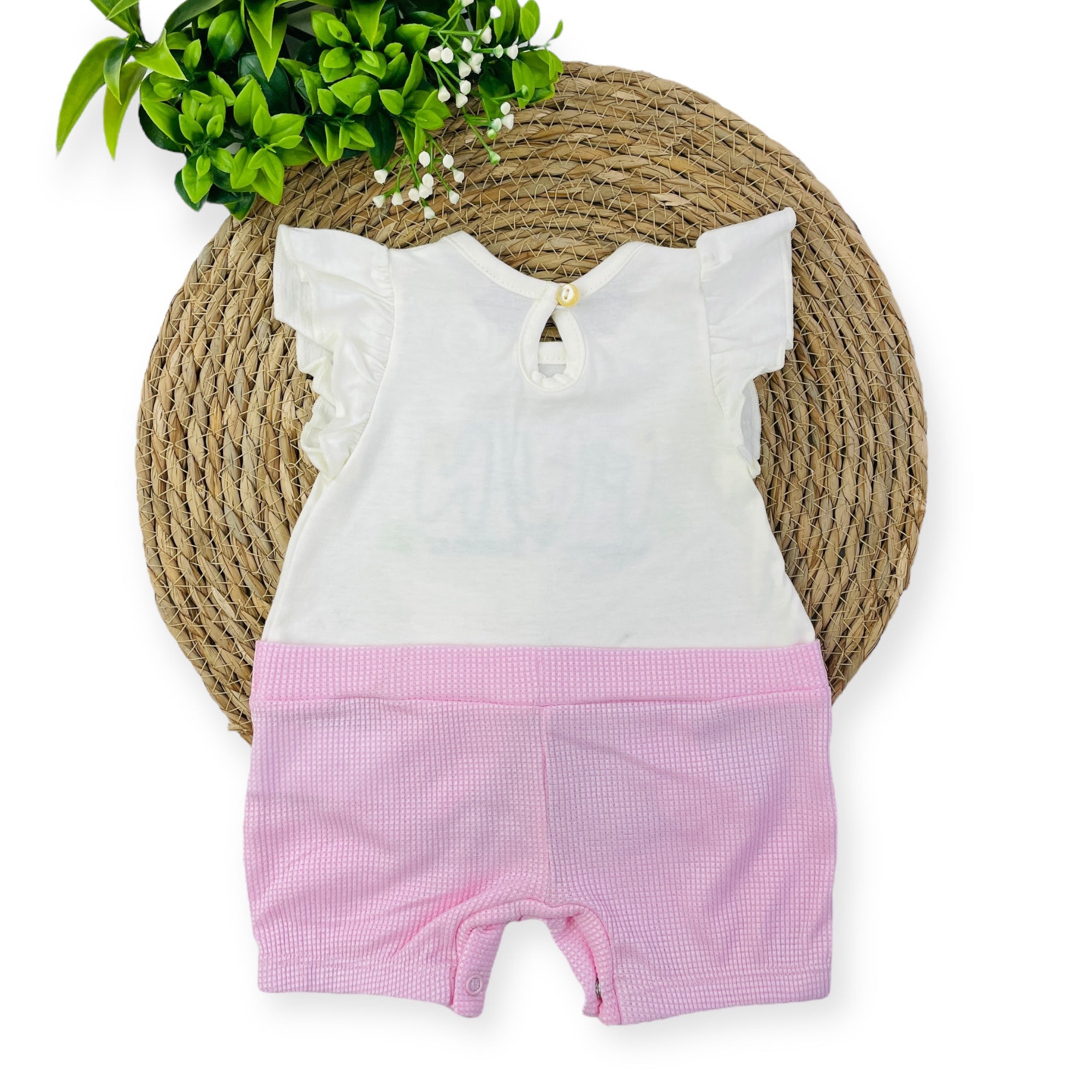Macacão Presente De Anjo Bebê Menina Curto Fun Happy Summer