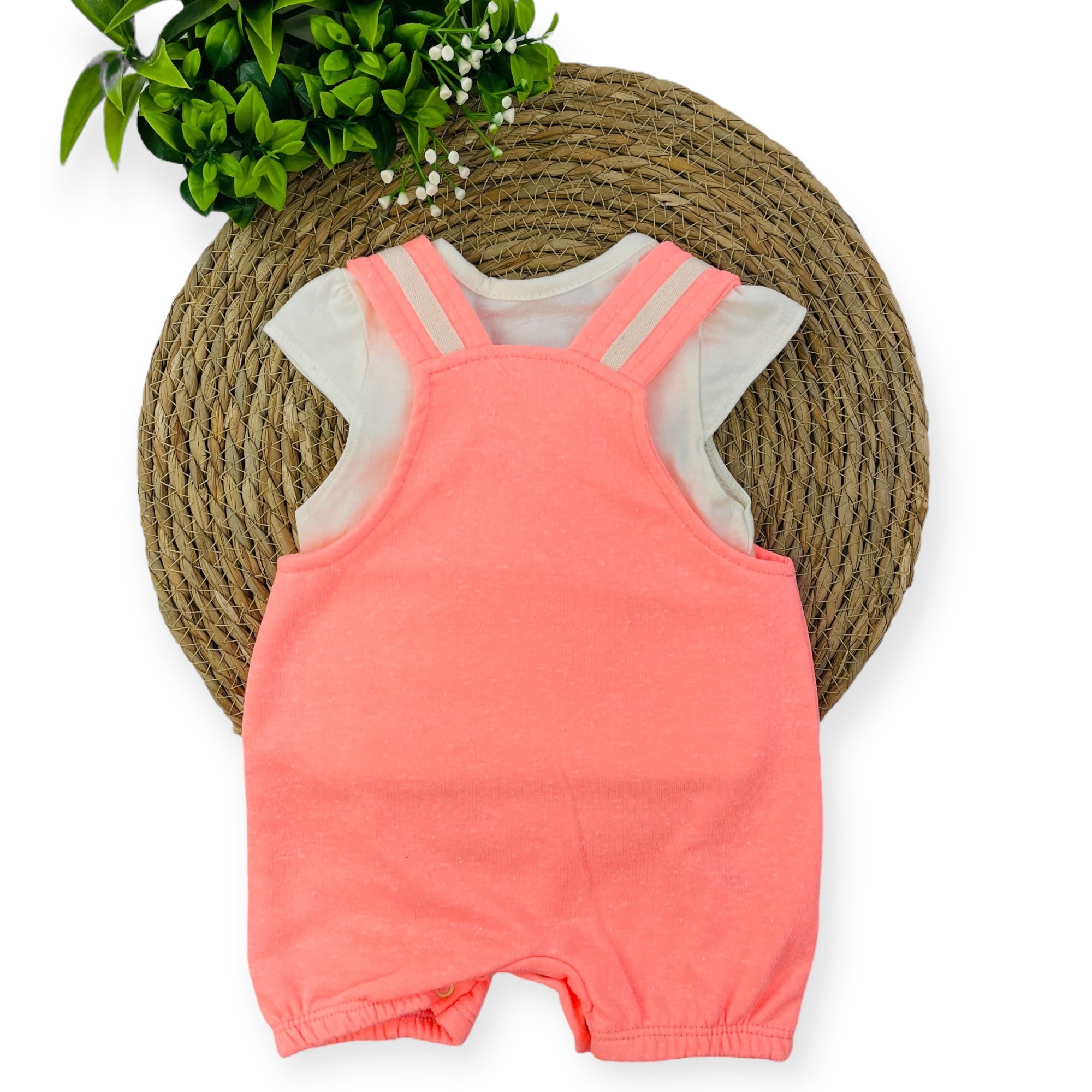 Conjunto Jardineira Presente De Anjo Bebê Menina Onça