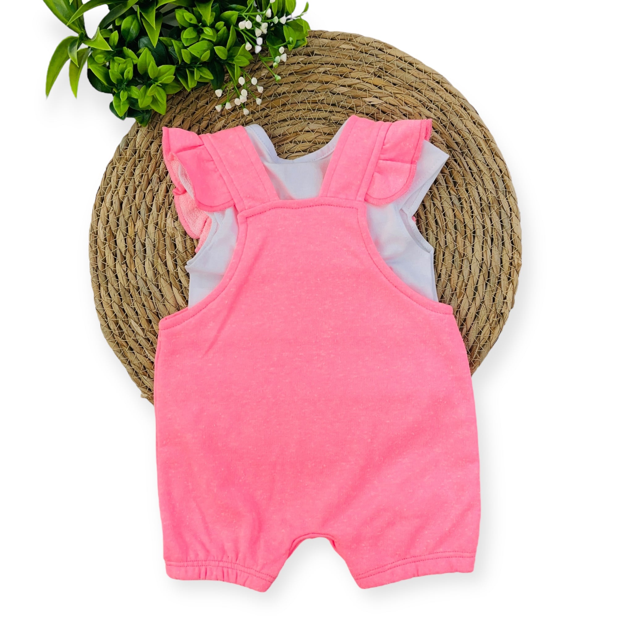 Conjunto Presente De Anjo Bebê Menina Jardineira Siri