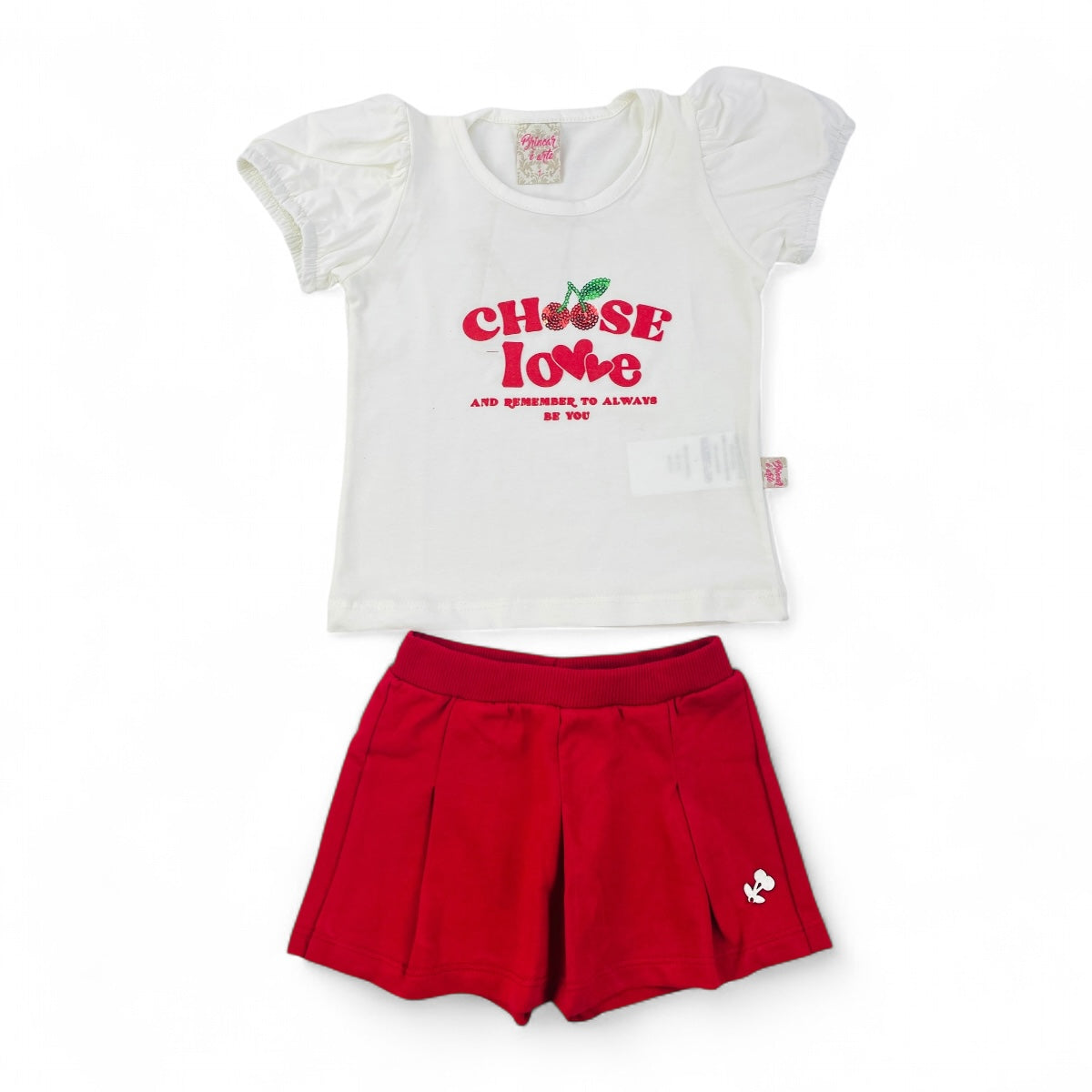 Conjunto Infantil Feminino Brincar e Arte Choose Love