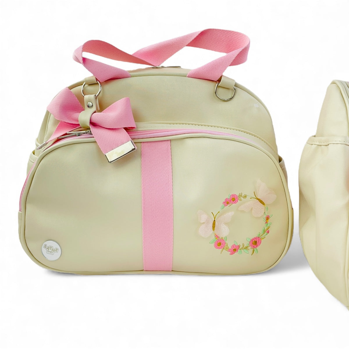 Kit Bolsa Maternidade Layne Baby Menina Flores e Borboletas 2 Peças