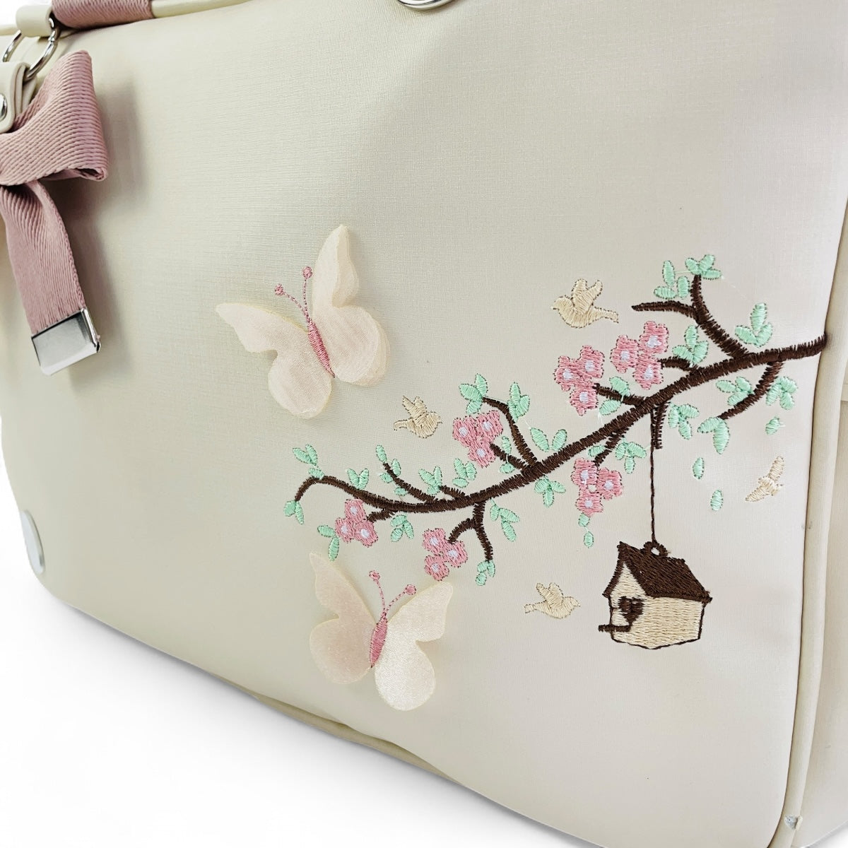 Kit Bolsas Layne Baby Bordada Perolada Borboletas 2 Pcs